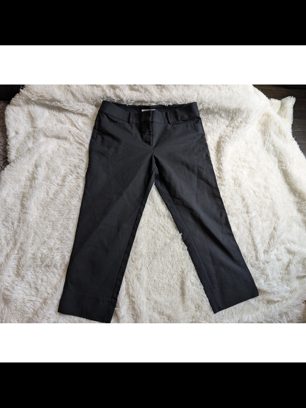 LOFT Marisa Black Slim Capri Cropped Dress Pants Size 10 Petite